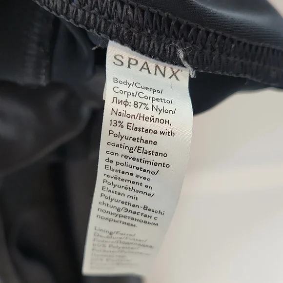 Spanx faux leather shiny black leggings size medium - Picture 8 of 11
